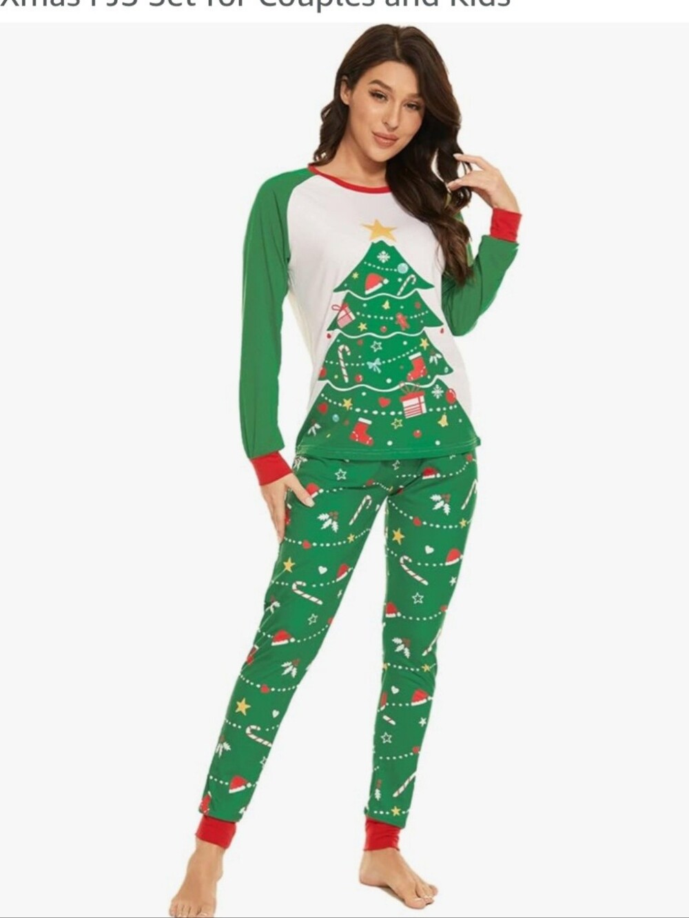 Christmas Tree Holiday Pajama Set - Green & Red. BB 62